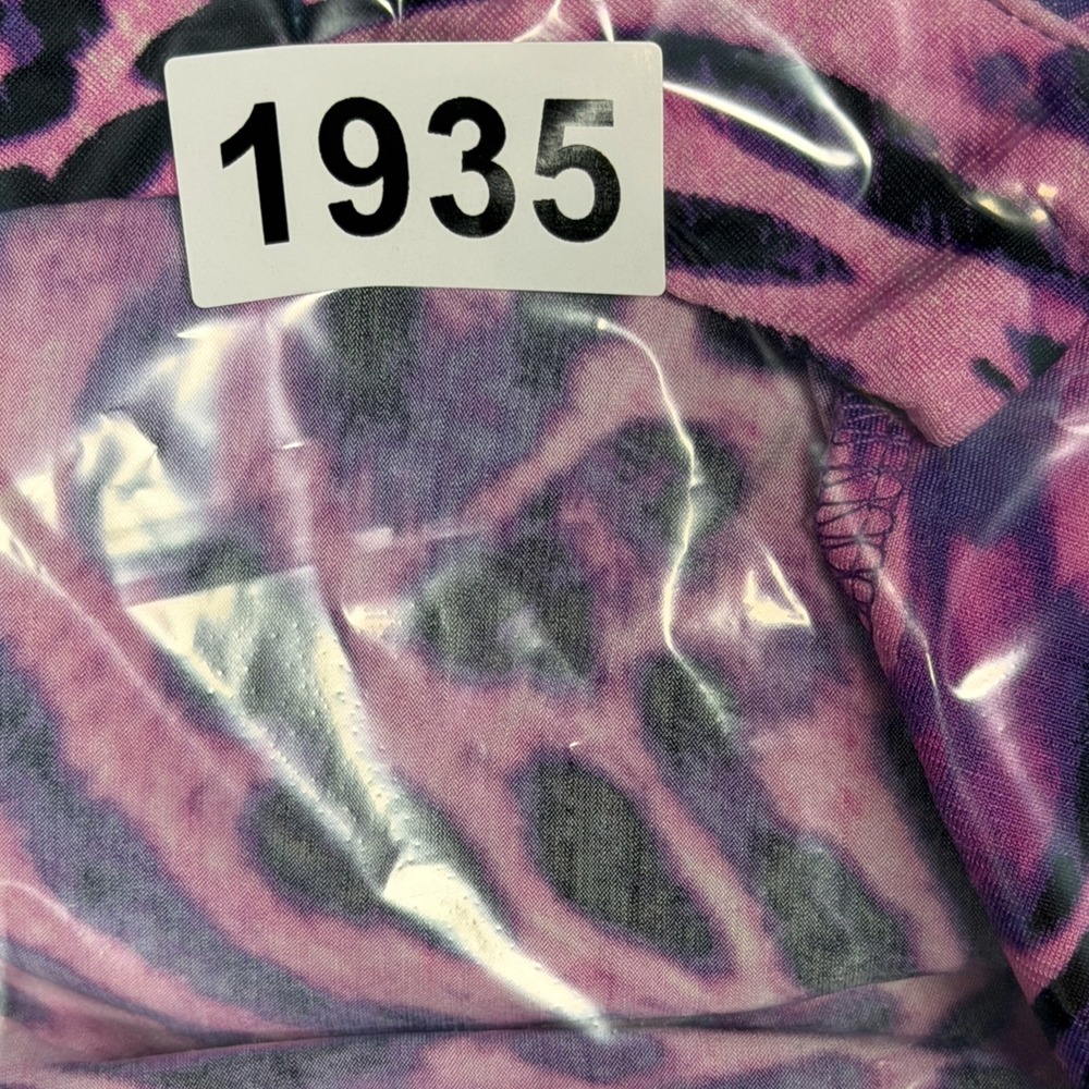 Dear Scarlett Lizzy Purple Pink Animal Print V-Neck Blouse Top Large tab slinky - Picture 8 of 8